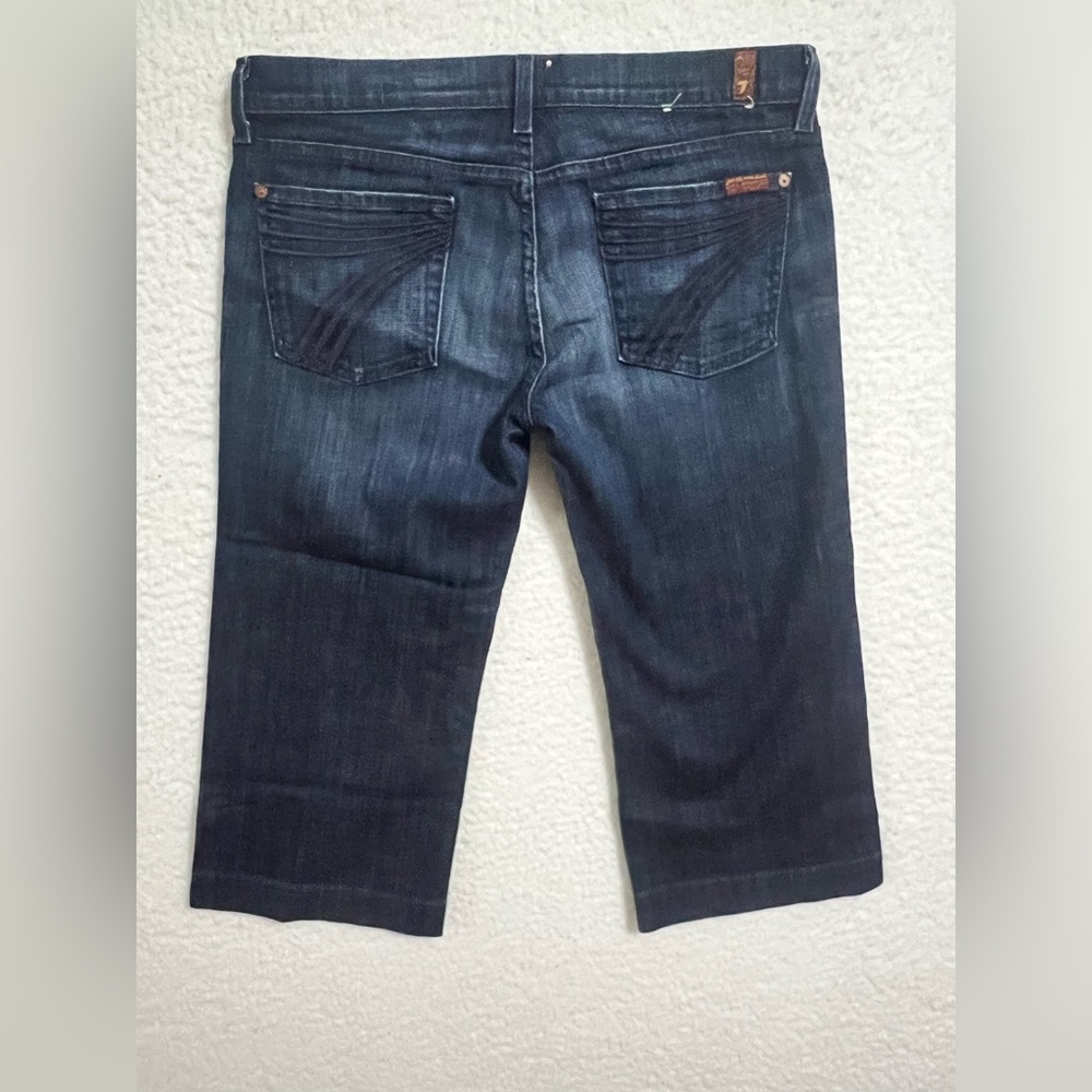 7 For All Mankind Dark Indigo Cropped Jeans